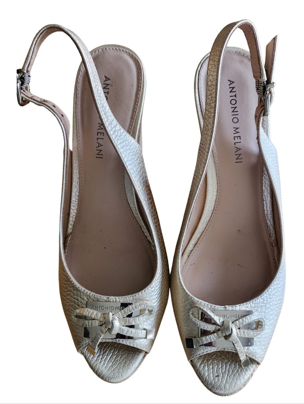 Antonio Melani Gold Platform Sandal, 8M